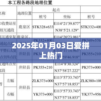 愛拼上熱門，2025年1月3日新潮流風(fēng)向標(biāo)