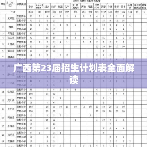 廣西第23屆招生計(jì)劃表全面解讀