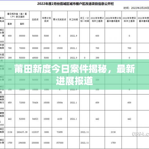 莆田新度今日案件揭秘，最新進(jìn)展報(bào)道