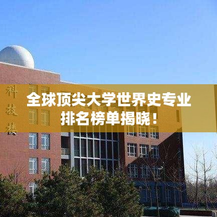 全球頂尖大學(xué)世界史專業(yè)排名榜單揭曉！