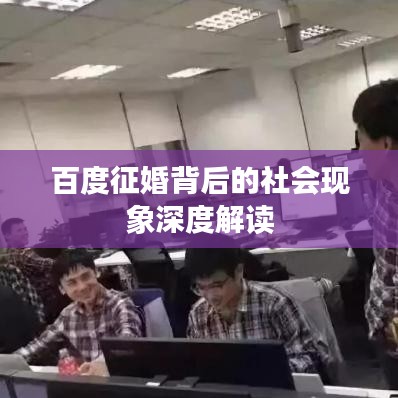 百度征婚背后的社會(huì)現(xiàn)象深度解讀