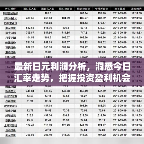 最新日元利潤分析，洞悉今日匯率走勢，把握投資盈利機會