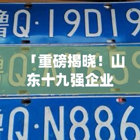 「重磅揭曉！山東十九強企業(yè)排名榜單出爐！」