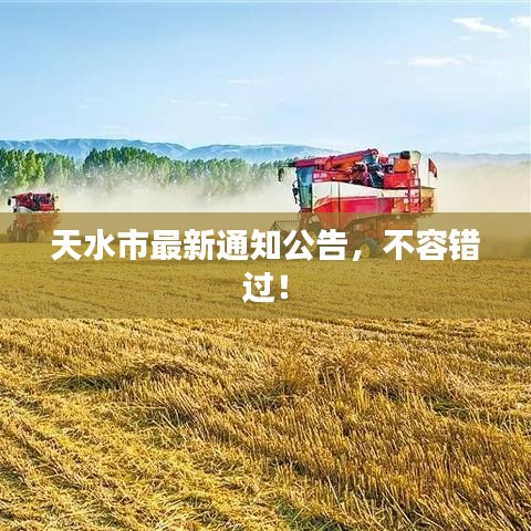 天水市最新通知公告，不容錯過！